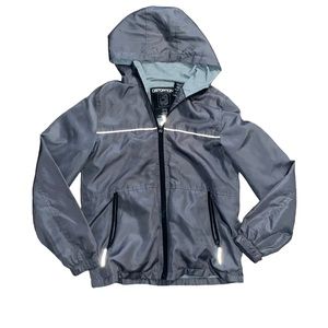 Distortion Grey Lightly Lines Zip up Windbreaker Hoodie Jacket Kids Size M 10/12
